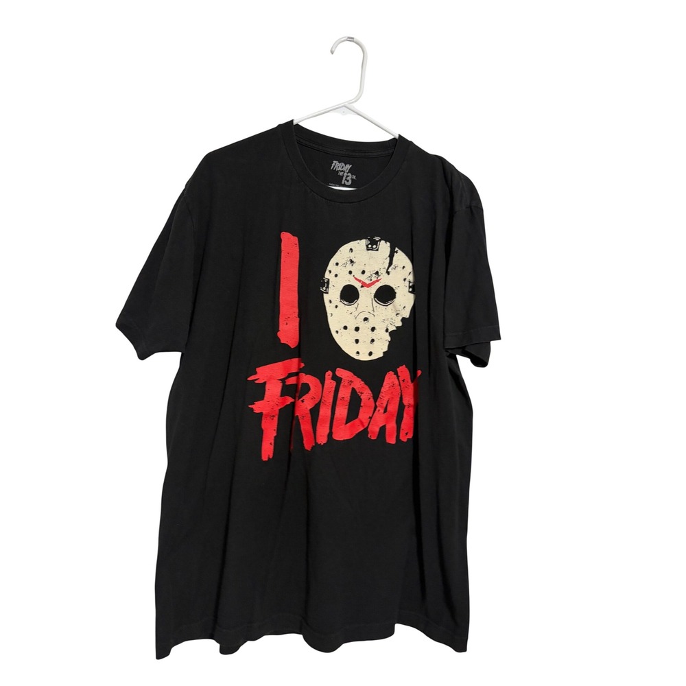 Friday The 13th Shirt Jason Voorhees Mask Graphic Black Horror Slasher XL